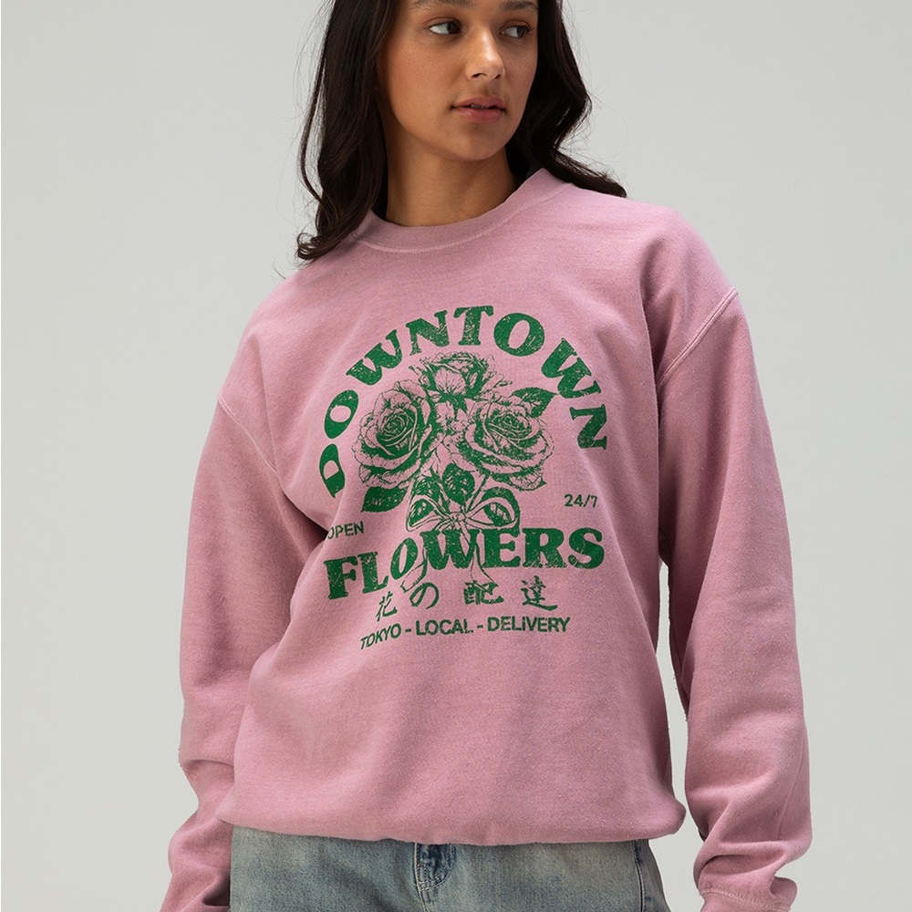 BDG downtown flowers graphic sweatshirt
